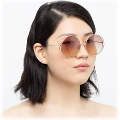 Linda Farrow - 816 C8 Round Sunglasses - Light Gold - Linda Farrow Eyewear - Avvenice