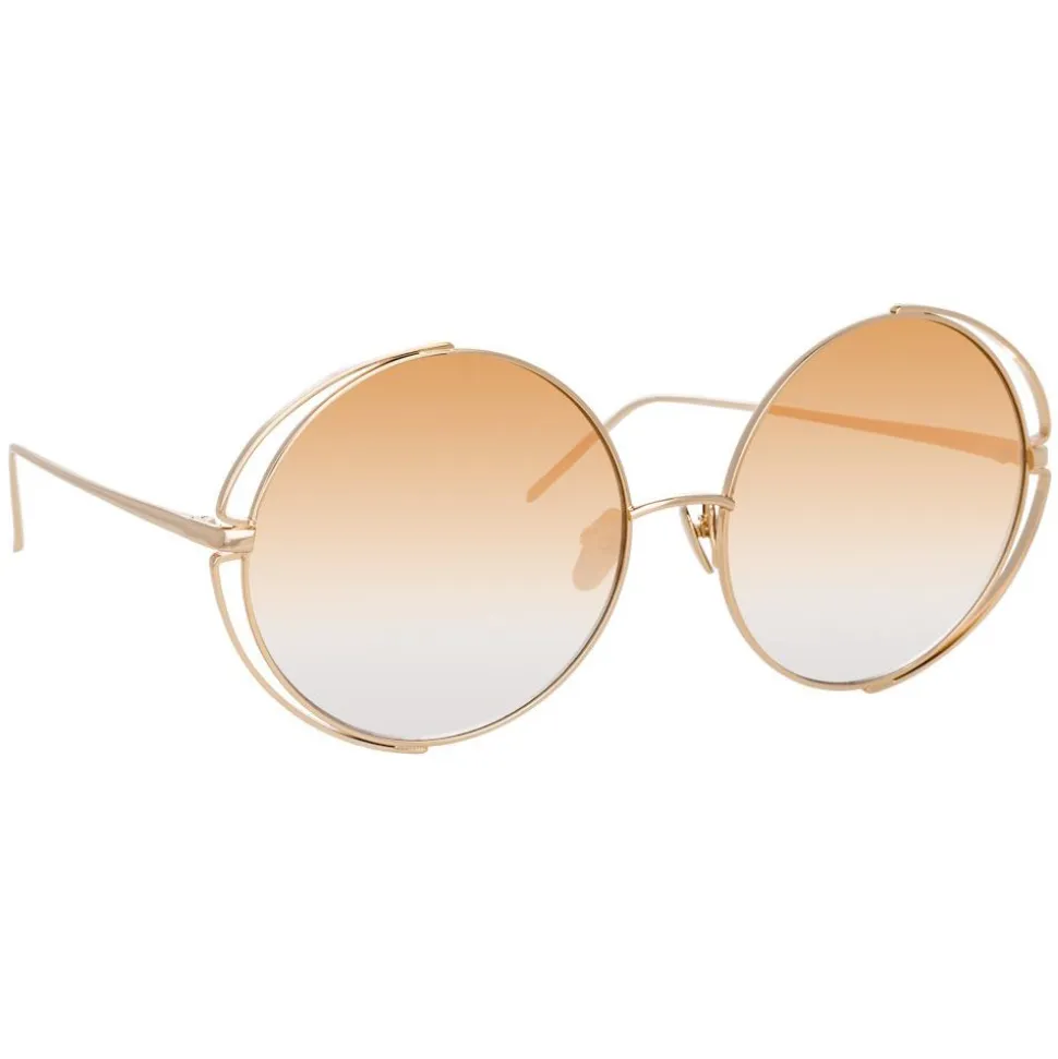 Linda Farrow - 816 C7 Round Sunglasses - Light Gold - Linda Farrow Eyewear - Avvenice
