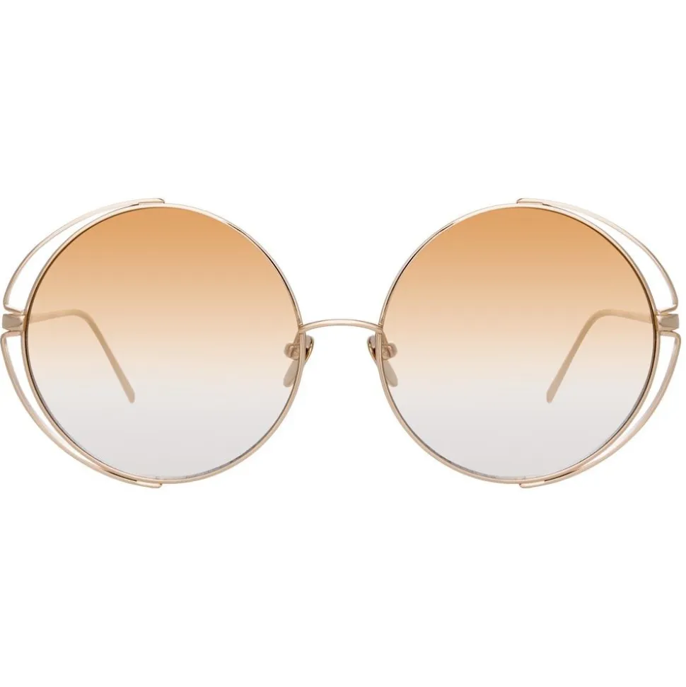 Linda Farrow - 816 C7 Round Sunglasses - Light Gold - Linda Farrow Eyewear - Avvenice