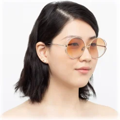 Linda Farrow - 816 C7 Round Sunglasses - Light Gold - Linda Farrow Eyewear - Avvenice