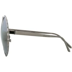 Linda Farrow - 662 C2 Round Sunglasses - White Gold - Linda Farrow Eyewear - Avvenice