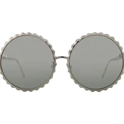 Linda Farrow - 662 C2 Round Sunglasses - White Gold - Linda Farrow Eyewear - Avvenice