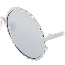 Linda Farrow - 662 C2 Round Sunglasses - White Gold - Linda Farrow Eyewear - Avvenice