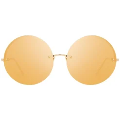 Linda Farrow - 565 C1 Round Sunglasses - Gold - Linda Farrow Eyewear - Avvenice