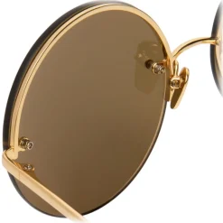 Linda Farrow - 565 C1 Round Sunglasses - Gold - Linda Farrow Eyewear - Avvenice