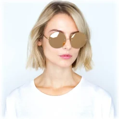 Linda Farrow - 565 C1 Round Sunglasses - Gold - Linda Farrow Eyewear - Avvenice