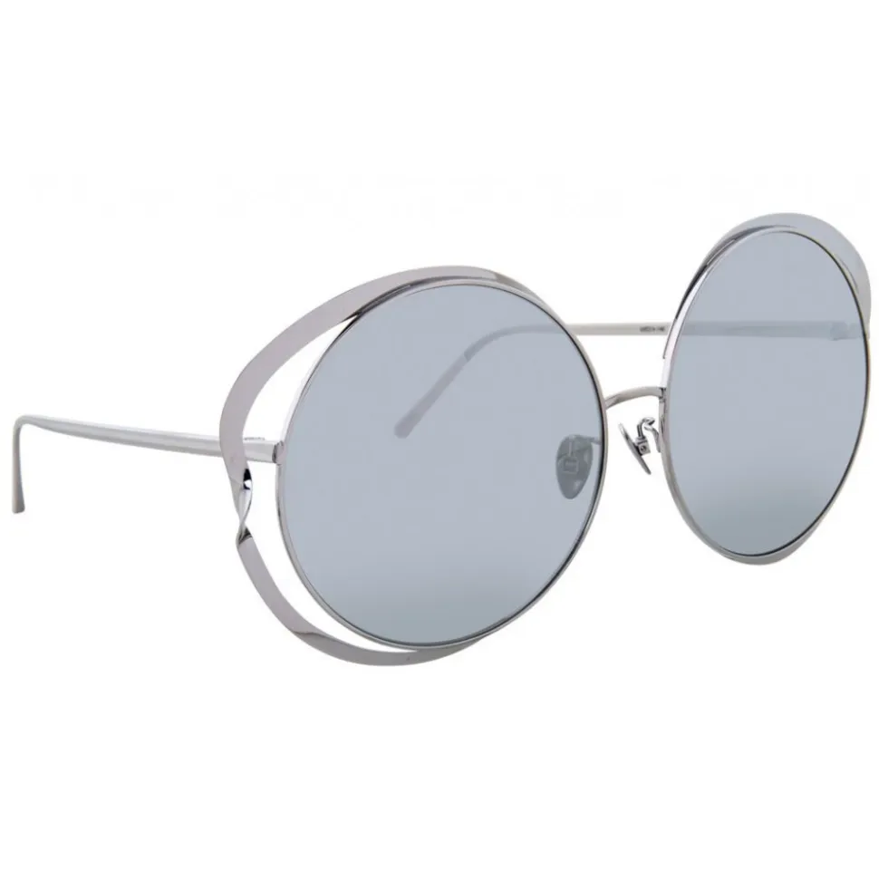 Linda Farrow - 660 C2 Round Sunglasses - White Gold - Linda Farrow Eyewear - Avvenice