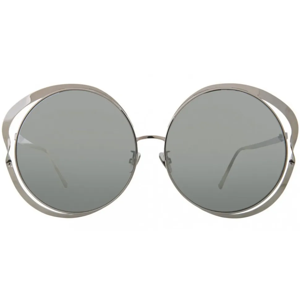 Linda Farrow - 660 C2 Round Sunglasses - White Gold - Linda Farrow Eyewear - Avvenice