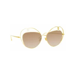 Linda Farrow - 853 C4 Round Sunglasses - Yellow Gold - Linda Farrow Eyewear - Avvenice