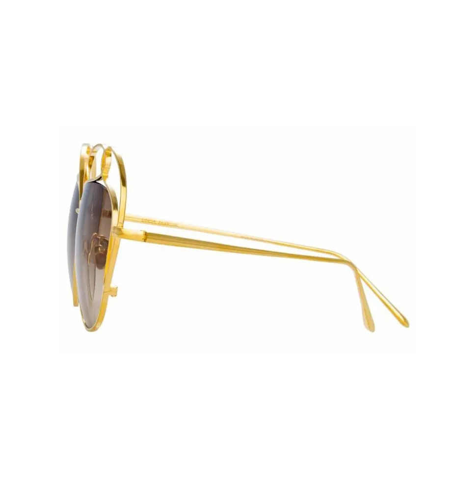 Linda Farrow - 853 C4 Round Sunglasses - Yellow Gold - Linda Farrow Eyewear - Avvenice