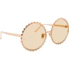 Linda Farrow - 662 C5 Round Sunglasses - Rose Gold - Linda Farrow Eyewear - Avvenice