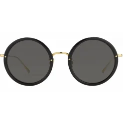 Linda Farrow - 239 C11 Round Sunglasses - Black - Linda Farrow Eyewear - Avvenice
