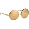 Linda Farrow - 313 C1 Round Sunglasses - Yellow Gold - Linda Farrow Eyewear - Avvenice