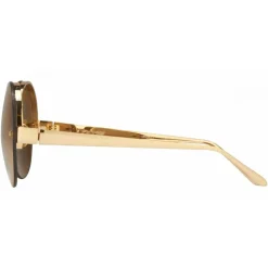 Linda Farrow - 313 C1 Round Sunglasses - Yellow Gold - Linda Farrow Eyewear - Avvenice
