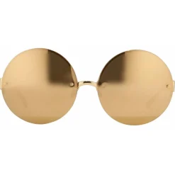 Linda Farrow - 313 C1 Round Sunglasses - Yellow Gold - Linda Farrow Eyewear - Avvenice