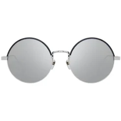 Linda Farrow - 583 C6 Round Sunglasses - White Gold - Linda Farrow Eyewear - Avvenice