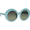 Linda Farrow - 468 C17 Round Sunglasses - Porcelain Blue - Linda Farrow Eyewear - Avvenice