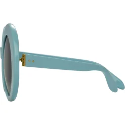 Linda Farrow - 468 C17 Round Sunglasses - Porcelain Blue - Linda Farrow Eyewear - Avvenice