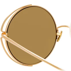 Linda Farrow - 816 C1 Round Sunglasses - Yellow Gold - Linda Farrow Eyewear - Avvenice
