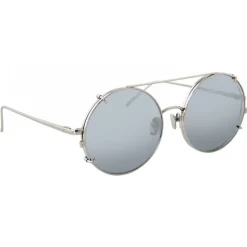 Linda Farrow - 647 C2 Round Sunglasses - White Gold - Linda Farrow Eyewear - Avvenice
