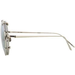 Linda Farrow - 647 C2 Round Sunglasses - White Gold - Linda Farrow Eyewear - Avvenice