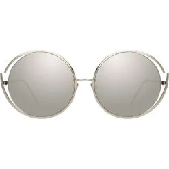 Linda Farrow - 680 C2 Round Sunglasses - White Gold - Linda Farrow Eyewear - Avvenice