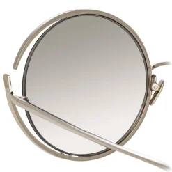Linda Farrow - 680 C2 Round Sunglasses - White Gold - Linda Farrow Eyewear - Avvenice