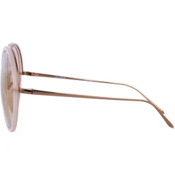Linda Farrow - 457 C18 Round Sunglasses - Milky Peach - Linda Farrow Eyewear - Avvenice