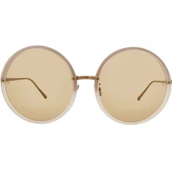 Linda Farrow - 457 C18 Round Sunglasses - Milky Peach - Linda Farrow Eyewear - Avvenice