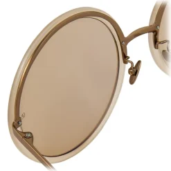 Linda Farrow - 457 C18 Round Sunglasses - Milky Peach - Linda Farrow Eyewear - Avvenice