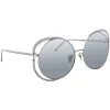 Linda Farrow - 659 C2 Round Sunglasses - White Gold - Linda Farrow Eyewear - Avvenice