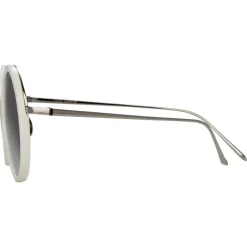 Linda Farrow - 239 C68 Round Sunglasses - White - Linda Farrow Eyewear - Avvenice