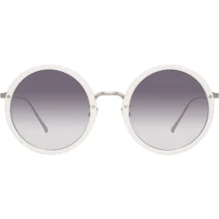 Linda Farrow - 239 C68 Round Sunglasses - White - Linda Farrow Eyewear - Avvenice