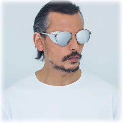 Linda Farrow - 300 C9 Round Sunglasses - White Gold - Linda Farrow Eyewear - Avvenice