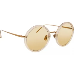 Linda Farrow - 239 C57 Round Sunglasses - Milky Peach - Linda Farrow Eyewear - Avvenice