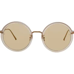 Linda Farrow - 239 C57 Round Sunglasses - Milky Peach - Linda Farrow Eyewear - Avvenice