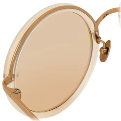 Linda Farrow - 239 C57 Round Sunglasses - Milky Peach - Linda Farrow Eyewear - Avvenice
