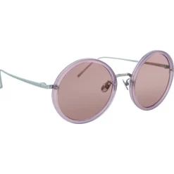 Linda Farrow - 239 C59 Round Sunglasses - Milky Purple - Linda Farrow Eyewear - Avvenice