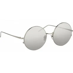 Linda Farrow - 343 C4 Round Sunglasses - White Gold - Linda Farrow Eyewear - Avvenice