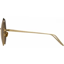 Linda Farrow - 343 C2 Round Sunglasses - Yellow Gold - Linda Farrow Eyewear - Avvenice