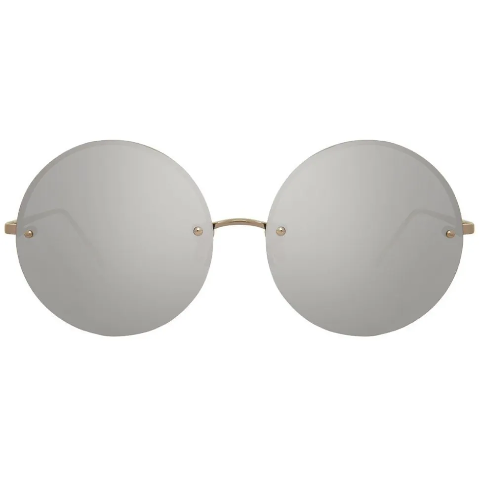 Linda Farrow - 565 C2 Round Sunglasses - White Gold - Linda Farrow Eyewear - Avvenice