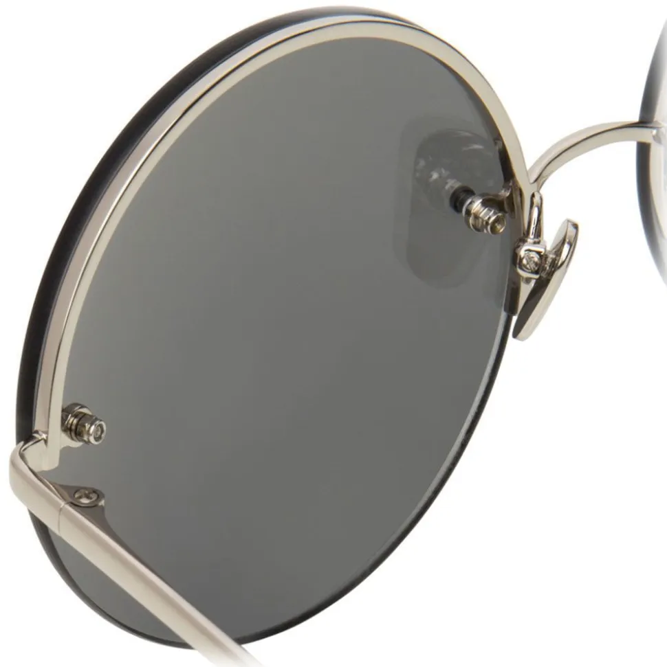 Linda Farrow - 565 C2 Round Sunglasses - White Gold - Linda Farrow Eyewear - Avvenice