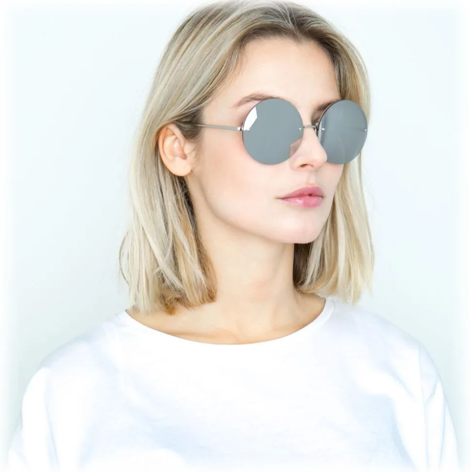 Linda Farrow - 565 C2 Round Sunglasses - White Gold - Linda Farrow Eyewear - Avvenice
