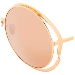 Linda Farrow - 660 C3 Round Sunglasses - Full Rose Gold - Linda Farrow Eyewear - Avvenice