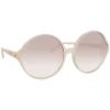 Linda Farrow - 657 C15 Round Sunglasses - Milky Pink - Linda Farrow Eyewear - Avvenice