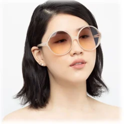 Linda Farrow - 657 C15 Round Sunglasses - Milky Pink - Linda Farrow Eyewear - Avvenice