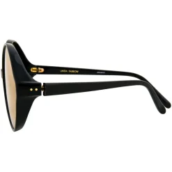Linda Farrow - 657 C2 Round Sunglasses - Black - Linda Farrow Eyewear - Avvenice
