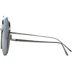 Linda Farrow - 851 C7 Round Sunglasses - Nickel - Linda Farrow Eyewear - Avvenice