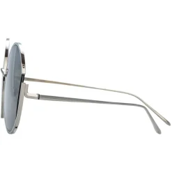Linda Farrow - 851 C5 Round Sunglasses - White Gold - Linda Farrow Eyewear - Avvenice
