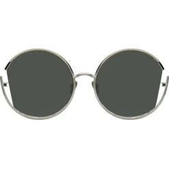 Linda Farrow - 851 C5 Round Sunglasses - White Gold - Linda Farrow Eyewear - Avvenice